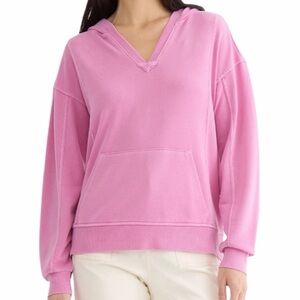 TIME AND TRU Pink Split Neck Lightweight Hoodie